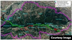Трасата за гасоводот низ планината Водно. Извор: „Го Сакам Водно.“ 