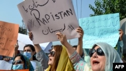 Hundreds of women took to streets across Pakistan on September 12, protesting the gang rape of a woman in front of her two children near the eastern city of Lahore late on September 9. 