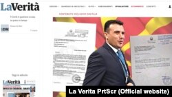 Принтскрин од објавата на „Ла Верита“ за писмата од министерот за здравство Венко Филипче до Синофарм за набавка на кинеските вакцини