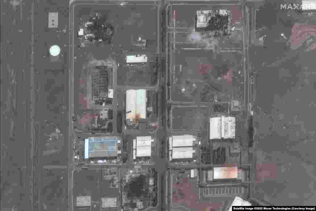 In these satellite images captured by Maxar Technologies, the Natanz nuclear enrichment facility is visible. Image on the left is from January 24, 2025. Image on the right is from June 14, 2025.
