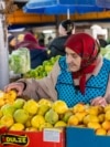 Moldova, Maria Coman (80) sells fruit and vegetables at the Central Market in Chișinău. She is the oldest vendor at the Central Market.