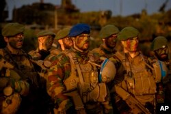 Soldați belgieni la manevre în Lituania, în octombrie 2022, în cadrul batlionului de reacție rapidă creat după invadarea Ucrainei de către ruși.