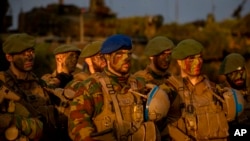 ბელგიელი ჯარისკაცები ნატოს სამხედრო წვრთნაზე "რკინის მგელი 2022", ლიეტუვა, 2022 წლის 26 ოქტომბერი