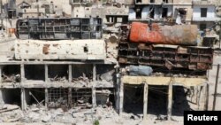 Pamje e shkatërrimeve nga lufta në qytetin Alepo