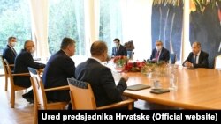 Lavrova su primili i hrvatski predsjednik Zoran Milanović i premijer Andrej Plenković (fotografija sa susreta s Milanovićem)