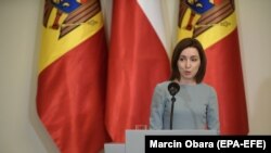 Maia Sandu după întâlnirea cu președintele Poloniei, Varșovia, 21 iunie 2021