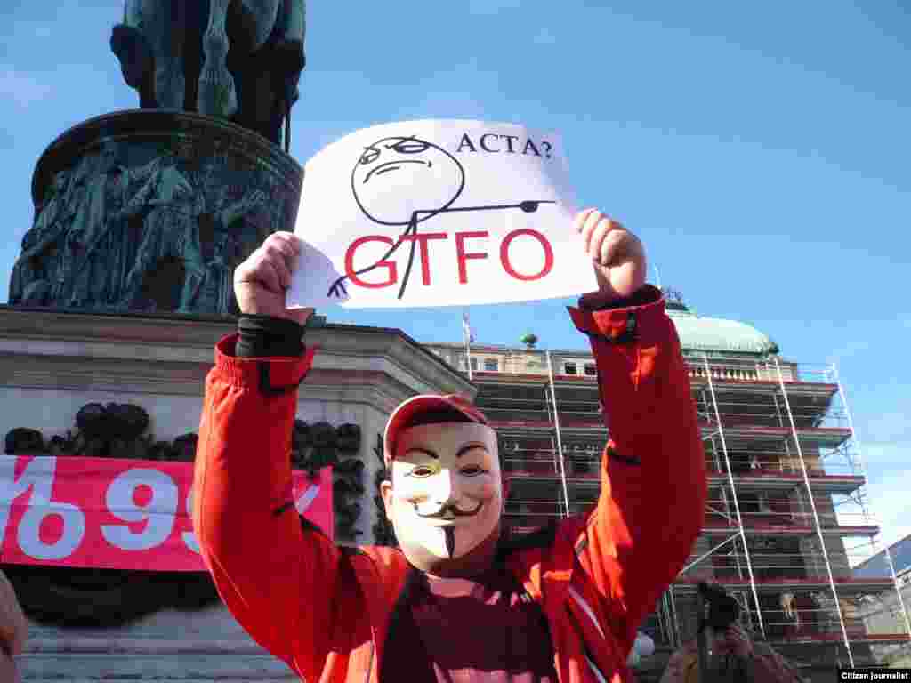 Protesti protiv ACTA sporazuma u Beogradu 25. februara